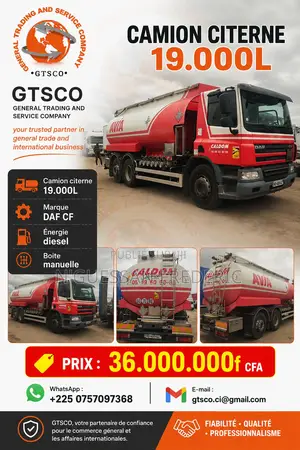 Camion Citerne De 19.000l Importé en Vente