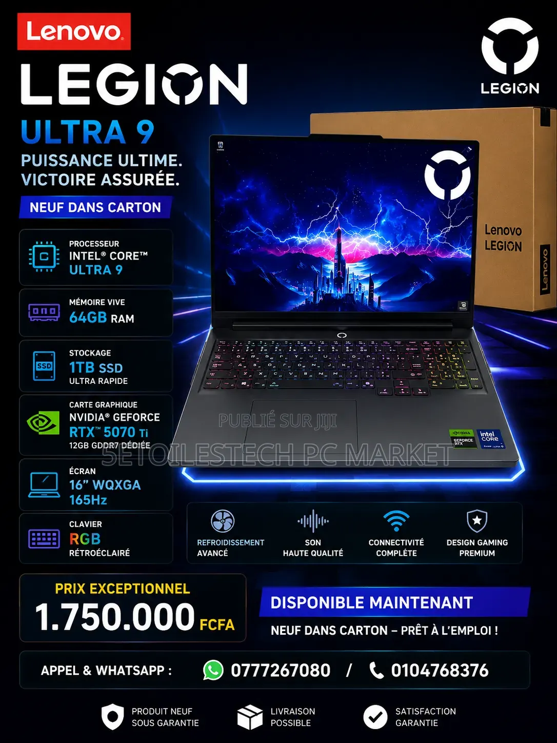 Nouveau Lenovo Legion Pro 7 64GB Intel Core Ultra 9 SSD 1T
