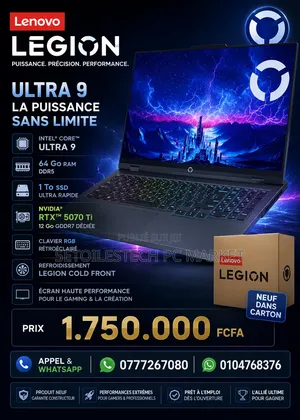 Nouveau Lenovo Legion Pro 7 64GB Intel Core Ultra 9 SSD 1T