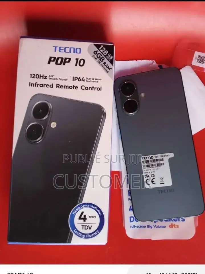 Nouveau Tecno Pop 10 128 GB Blanc