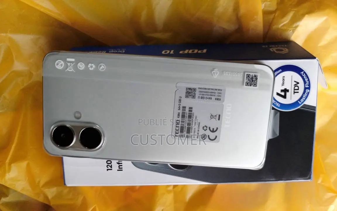Nouveau Tecno Pop 10 128 GB Blanc