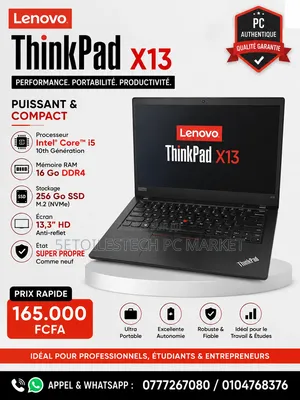 Nouveau Lenovo ThinkPad X13 Gen 2 16GB Intel Core i5 SSD 256GB