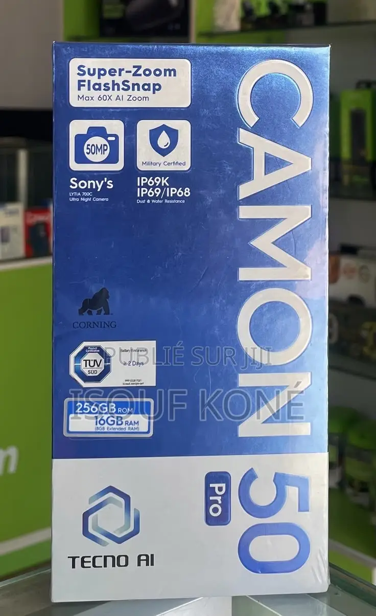 Nouveau Tecno Camon 50 Pro 256 GB Argenté