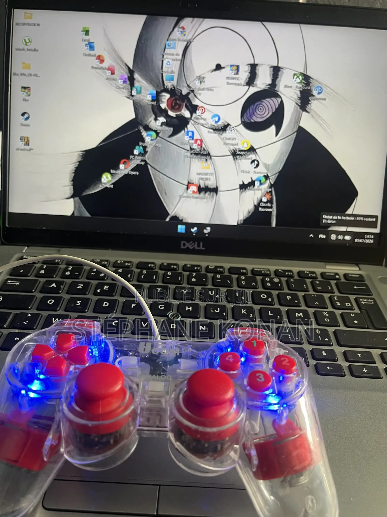 Manette Pc Filaire Transparente Et Lumineuse (Ucom) - Très Bon État