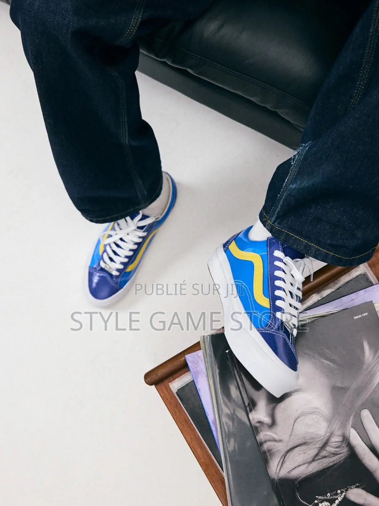 Vans Lx Old Skool 36 en Cuir Verni Bleu