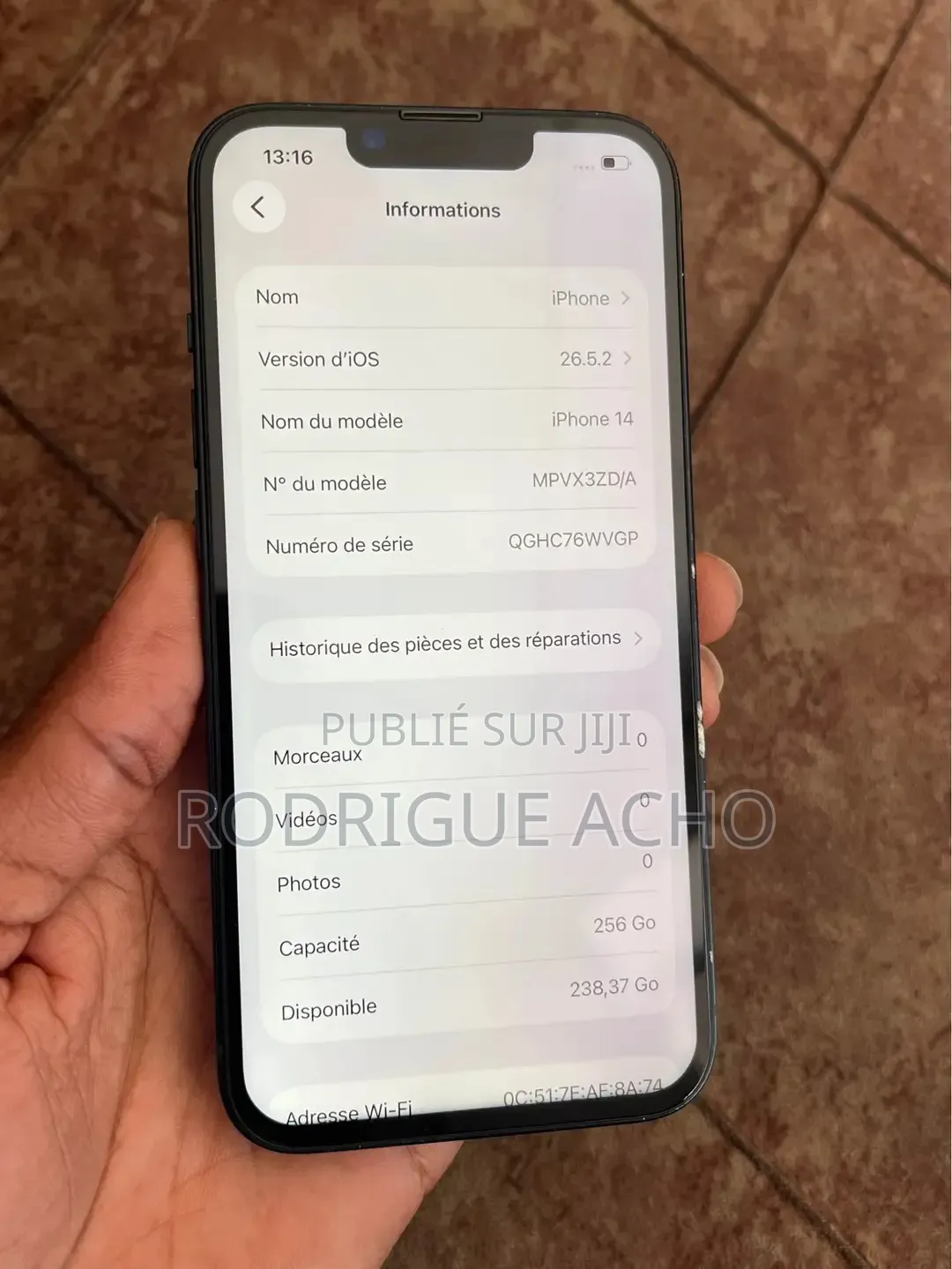 Nouveau Apple iPhone 13 256 GB Noir