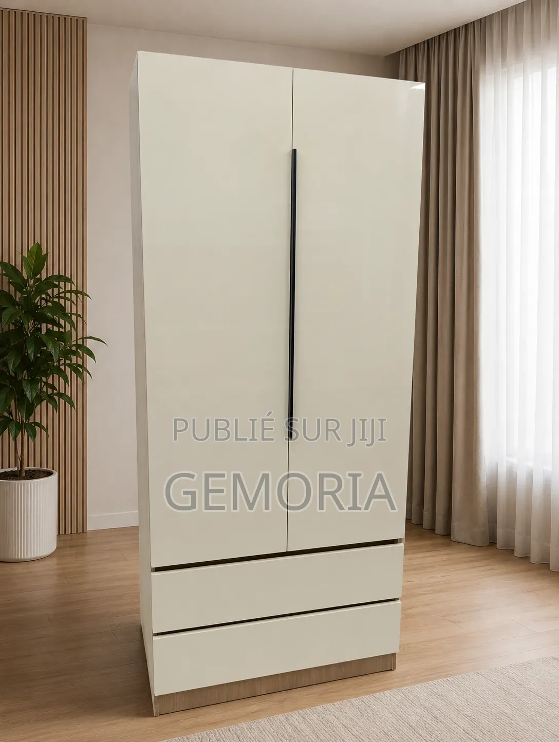 Armoire-Penderie 2 Portes Avec 2 Tiroirs