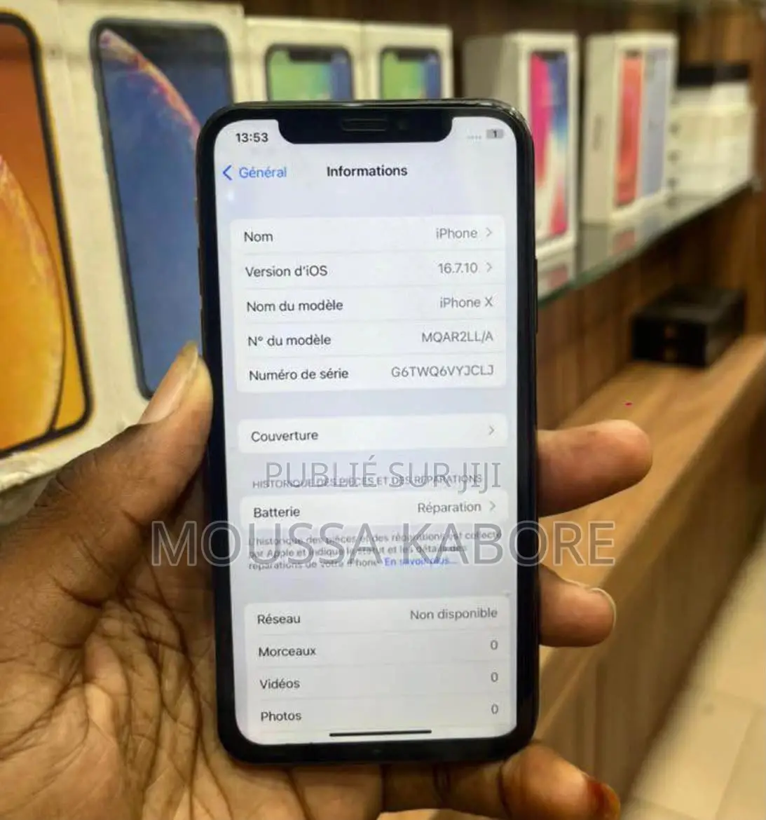 Nouveau Apple iPhone X 64 GB Noir