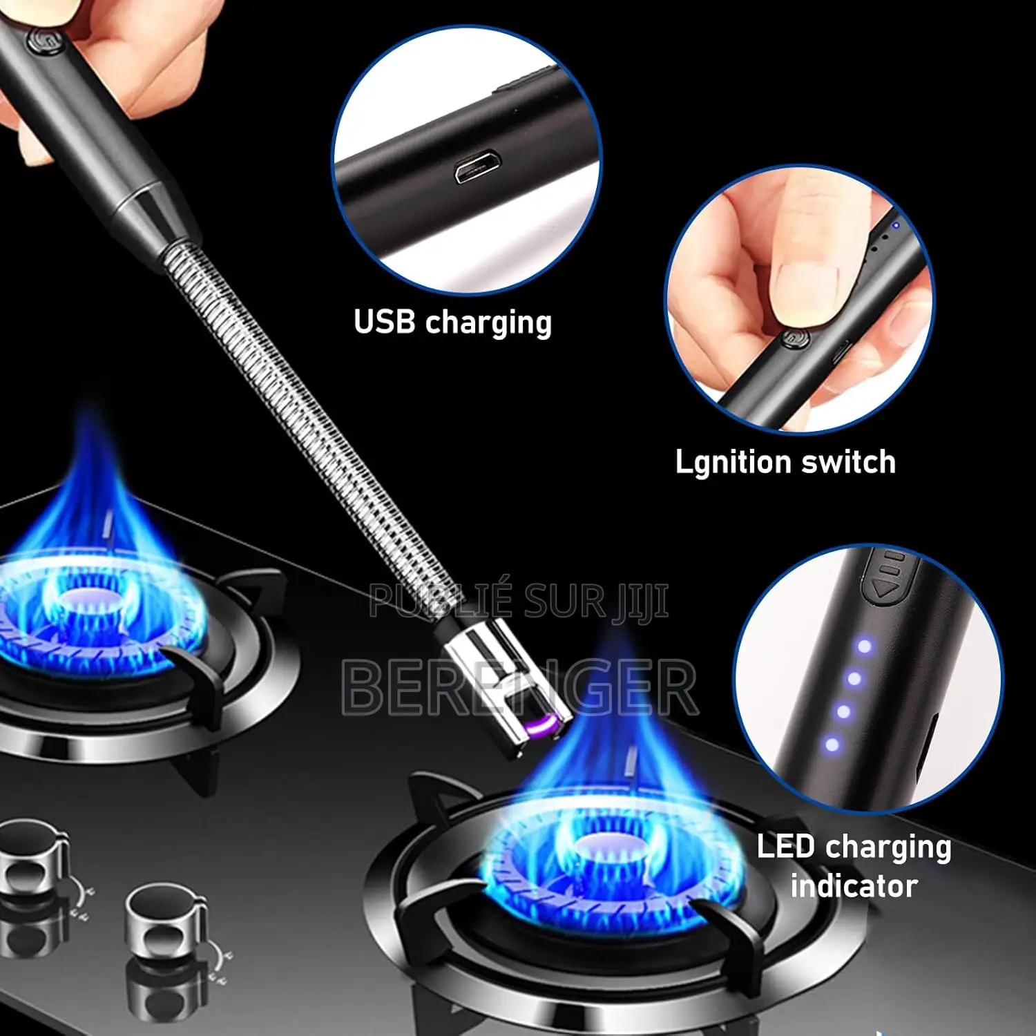 Lot De 3 Briquets À Arc Électrique Long - Briquet Électrique