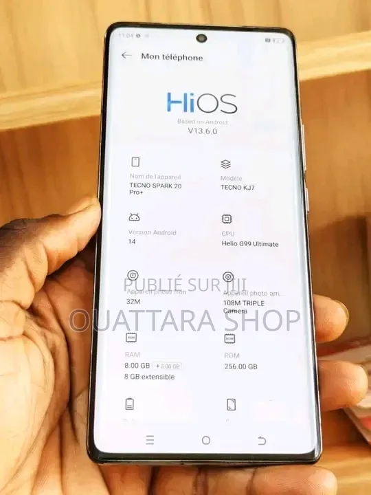 Nouveau Tecno Spark 20 Pro Plus 256 GB Or rose