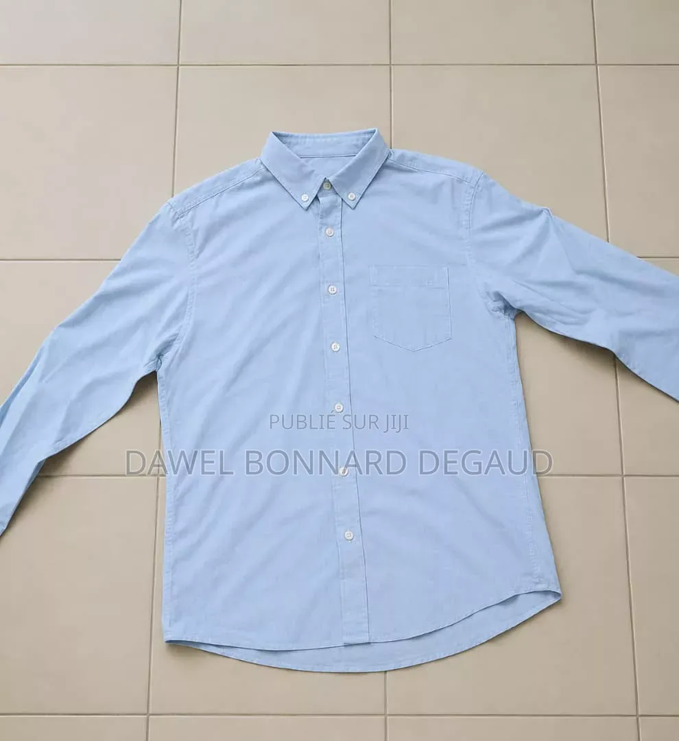 Chemise Homme Bleu Ciel Manches Longues Très Bon État