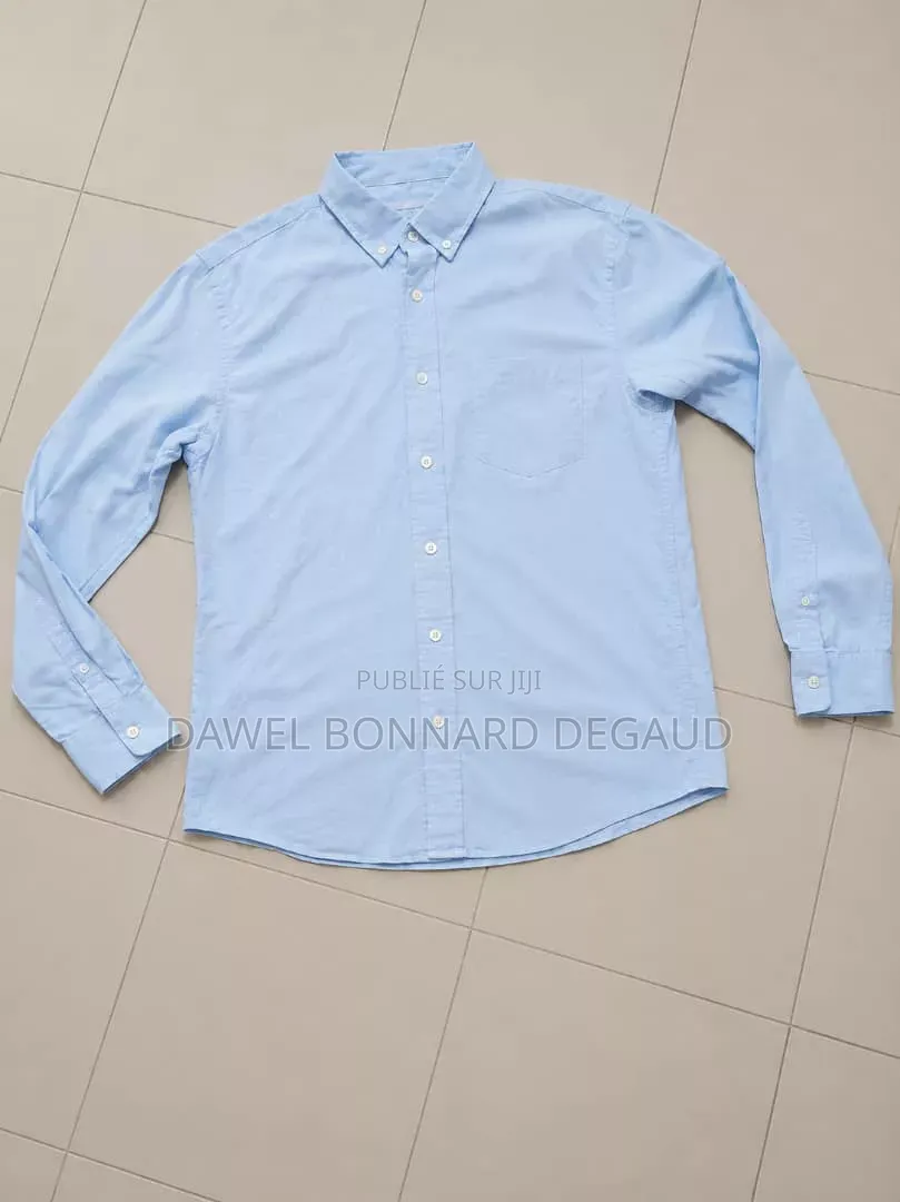 Chemise Homme Bleu Ciel Manches Longues Très Bon État