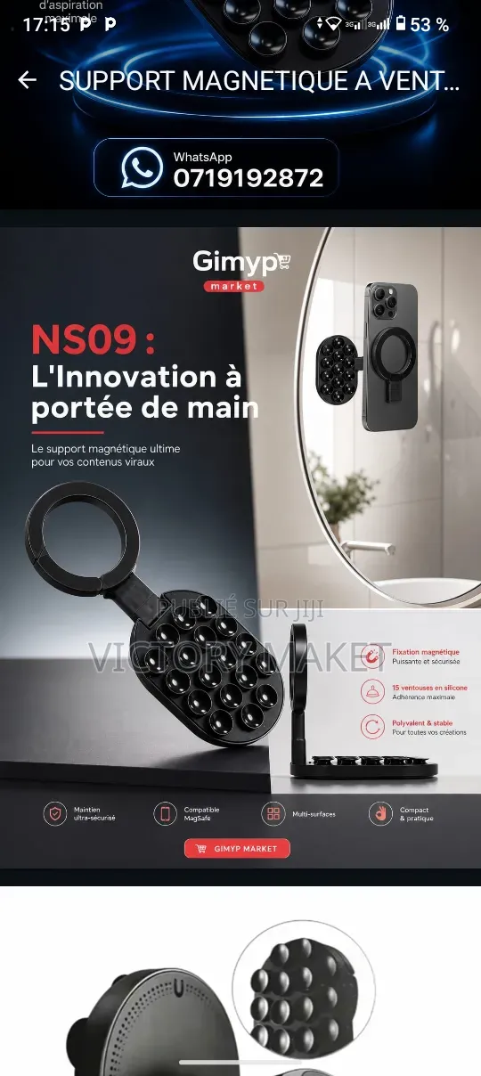 Supports Magnétique D'une Rotation De 360 Degré Symbolique Et Peux Col