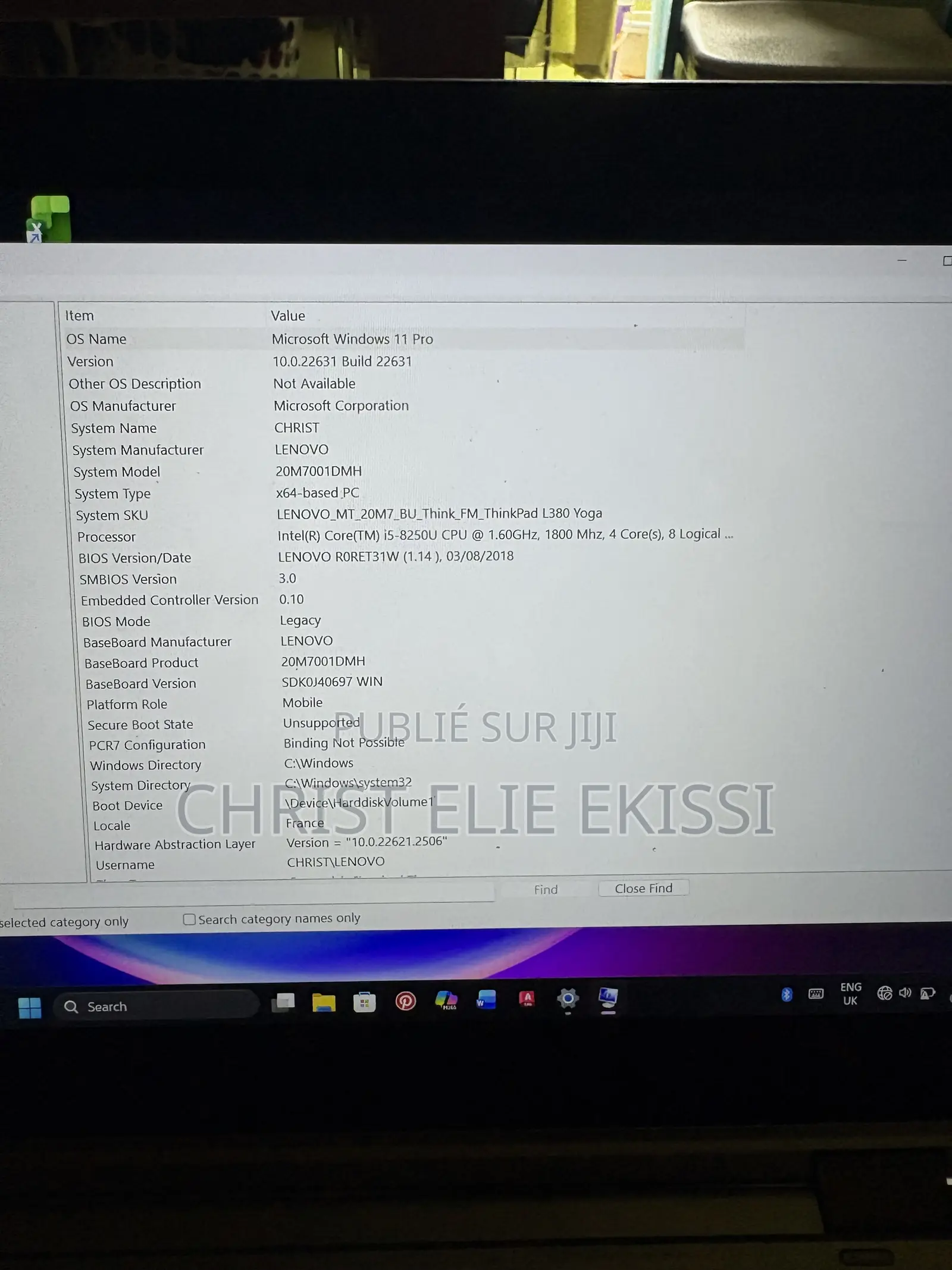 Ordinateur portable Lenovo ThinkPad L380 16GB Intel Core i5 SSD 512GB