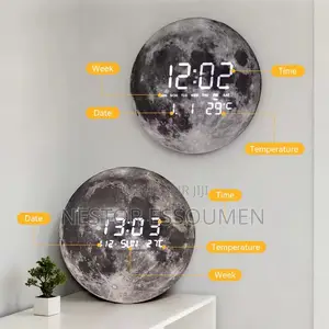 Horloge Murale Led Lune – Élégance Et Technologie Réunies !