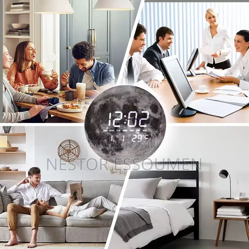 Horloge Murale Led Lune – Élégance Et Technologie Réunies !
