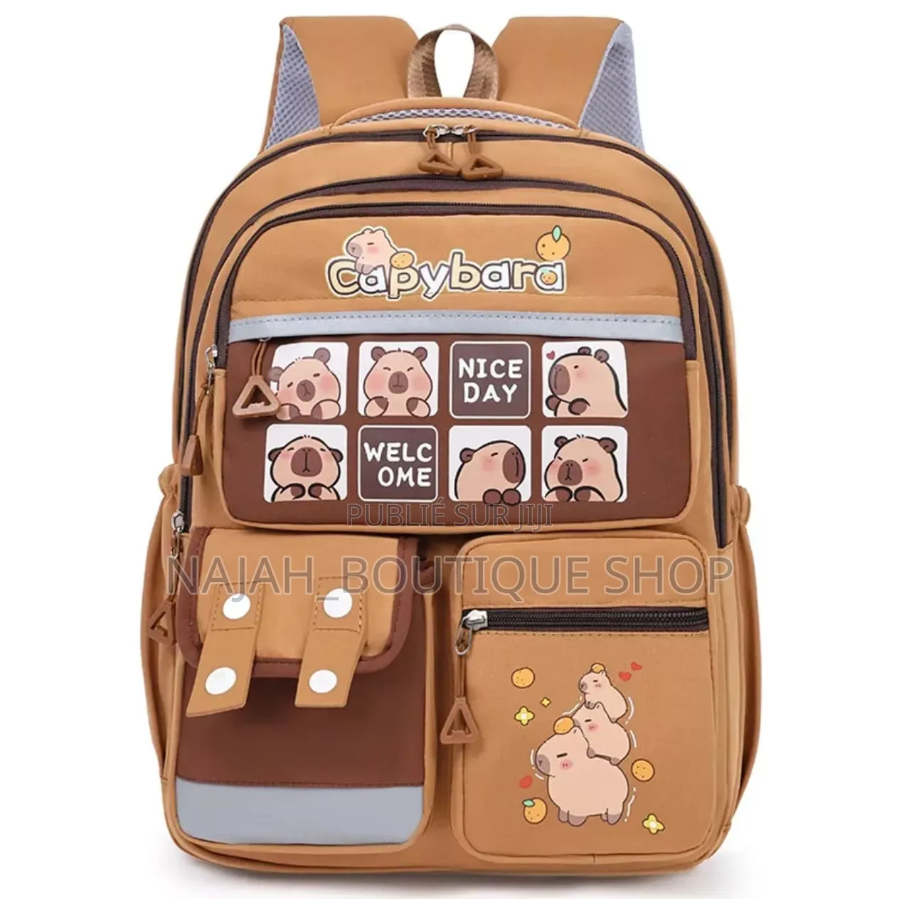 Sac À Dos Scolaire Capybara De Style « Kawaii