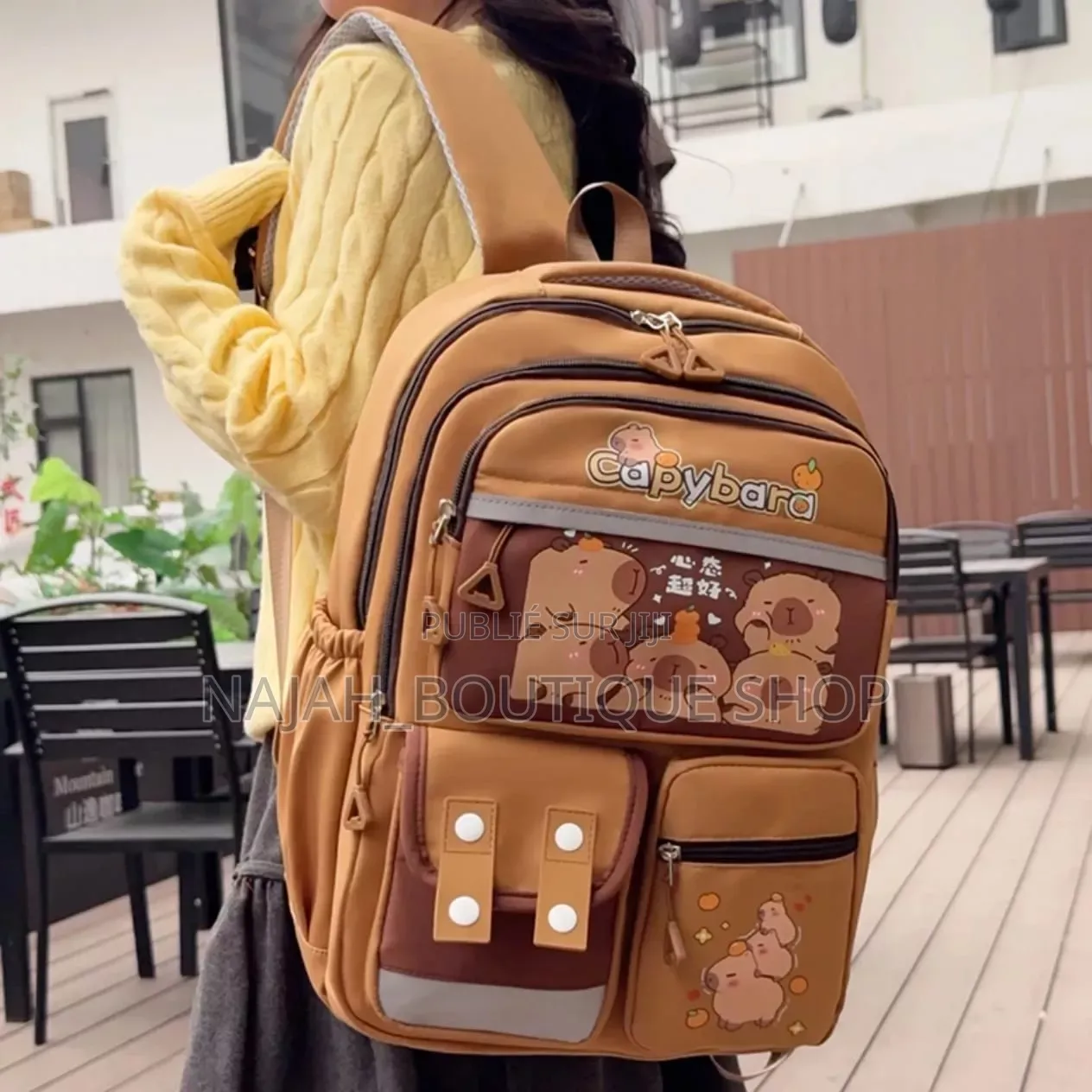Sac À Dos Scolaire Capybara De Style « Kawaii