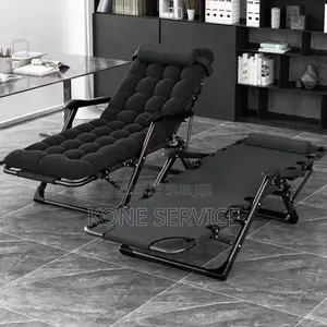 Chaise Longue Pliante Inclinable Avec Repose-Pieds Et Coussin