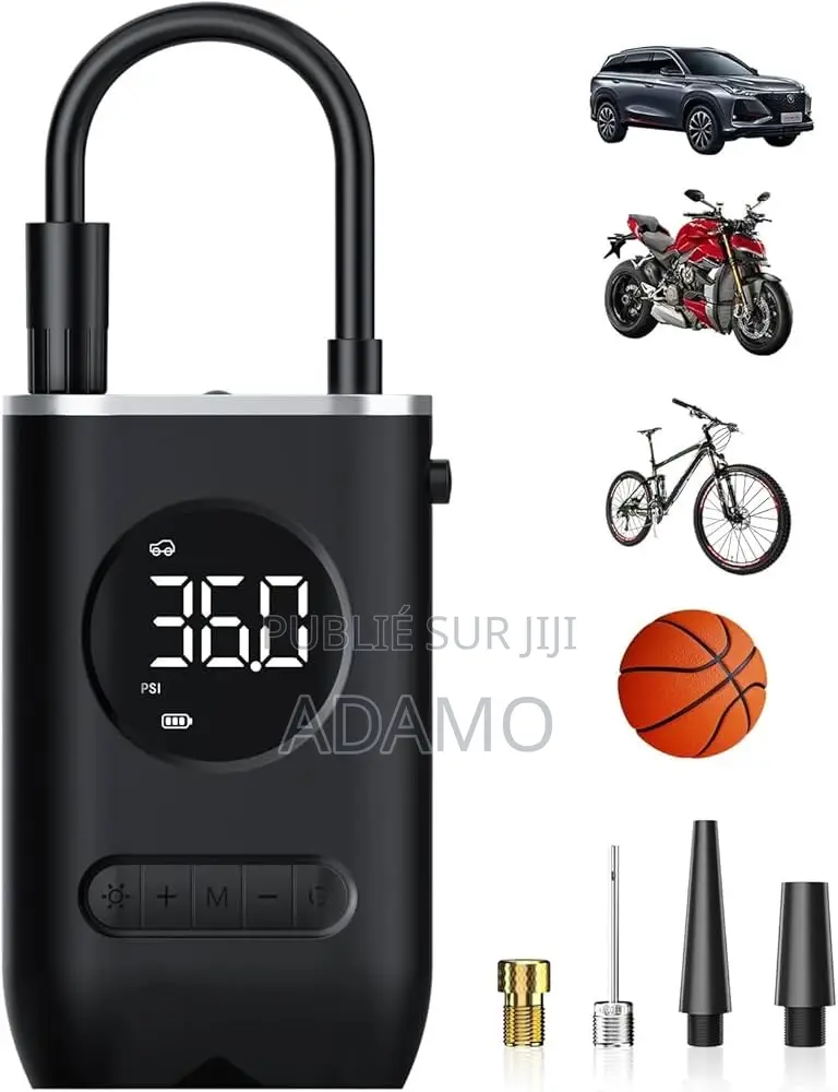 Compresseur D’Air Portable(Ballon, Vélo, Moto Et Voiture)
