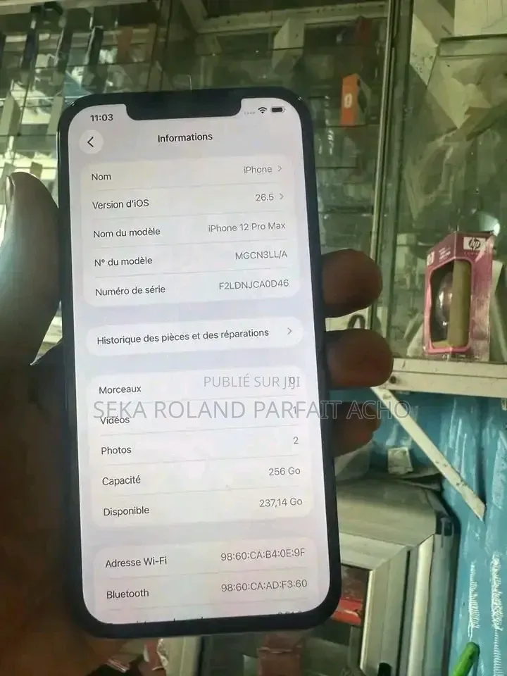 Nouveau Apple iPhone 12 Pro Max 256 GB Noir