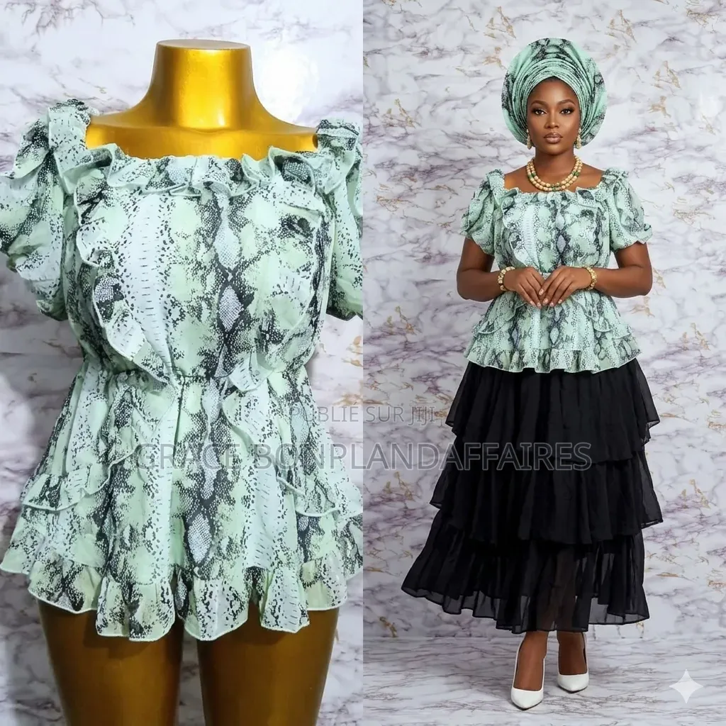 Haut Fleur Olive. Solde : 1500fcfa