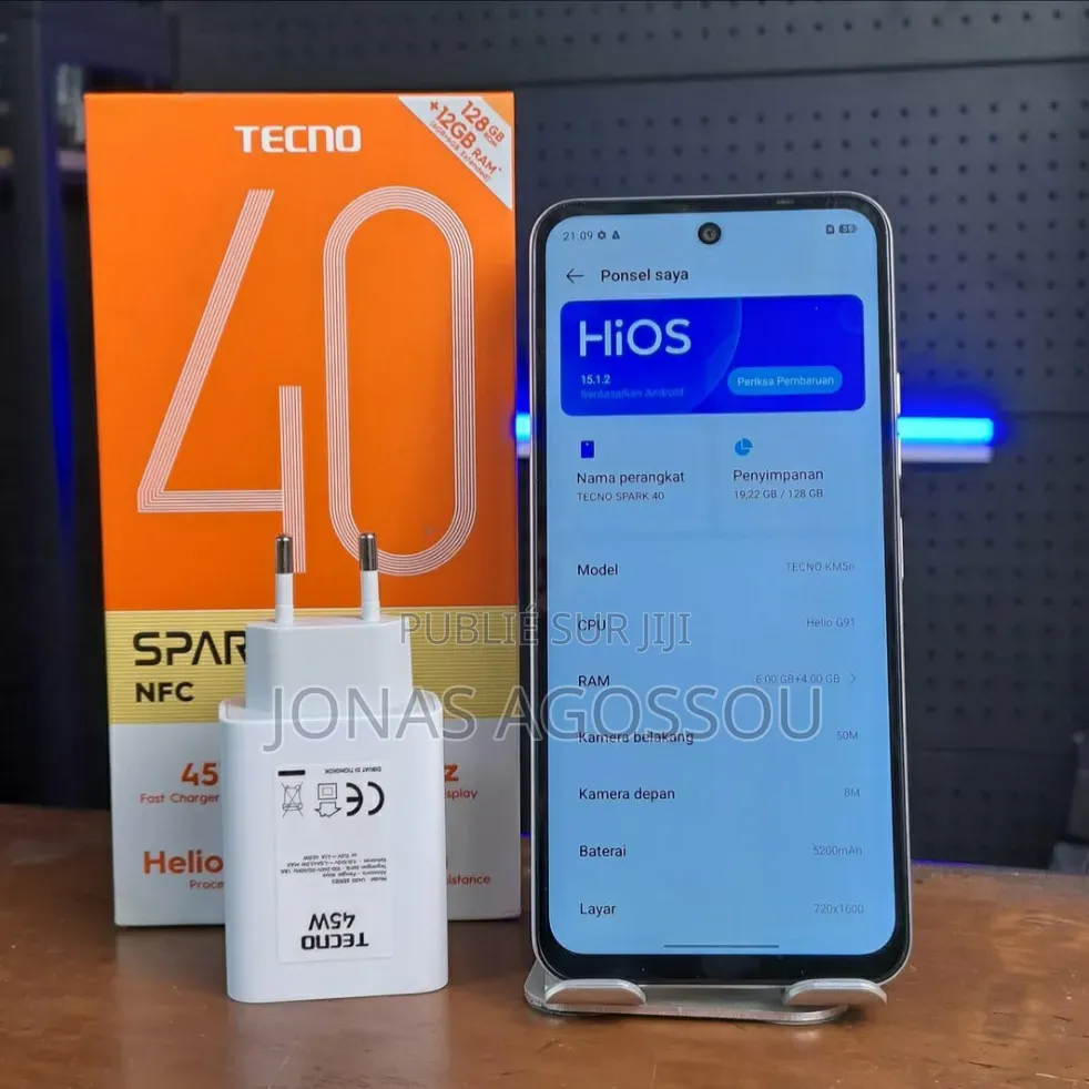 Nouveau Tecno Spark 40 128 GB Blanc