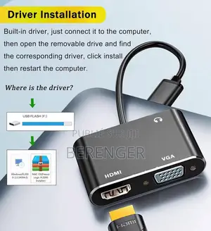 Adaptateur Usb Vers Vga/Hdmi Pour 2 Écrans