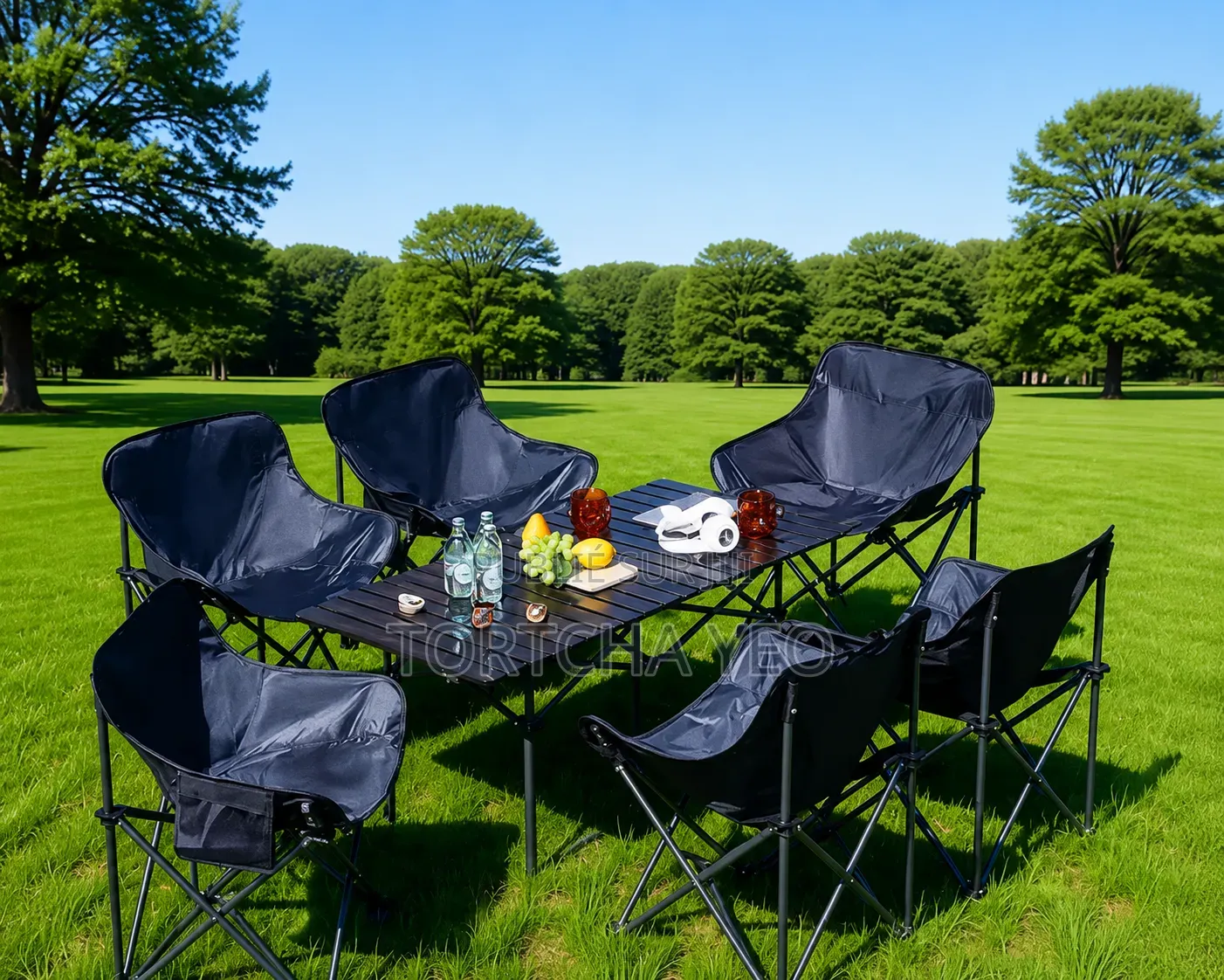 Table + 2 Chaises Pliables – Idéal Camping, Jardin, Pique-Nique