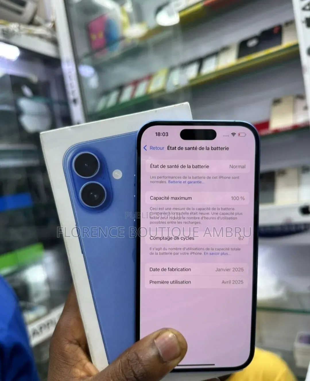 Nouveau Apple iPhone 16 256 GB Bleu
