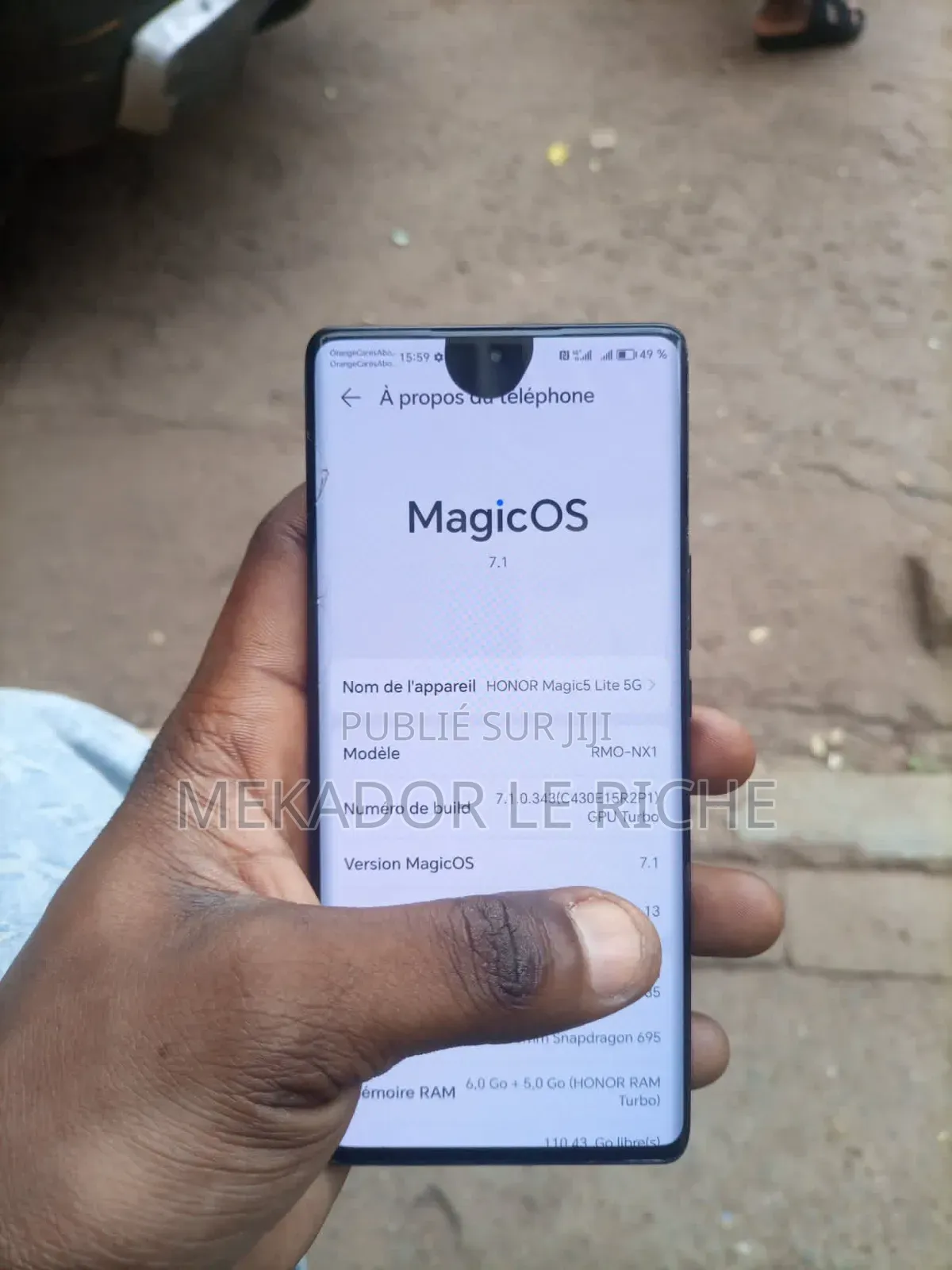 Nouveau Honor Magic5 Lite 128 GB Doré