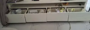Meuble TV Blanc Cassé Avec Compartiments