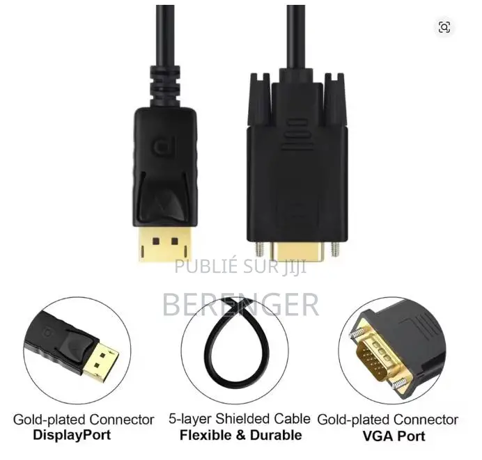 Câble DisPlay Vers VGA 1,8 M