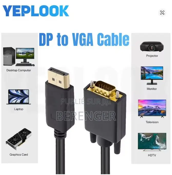 Câble DisPlay Vers VGA 1,8 M