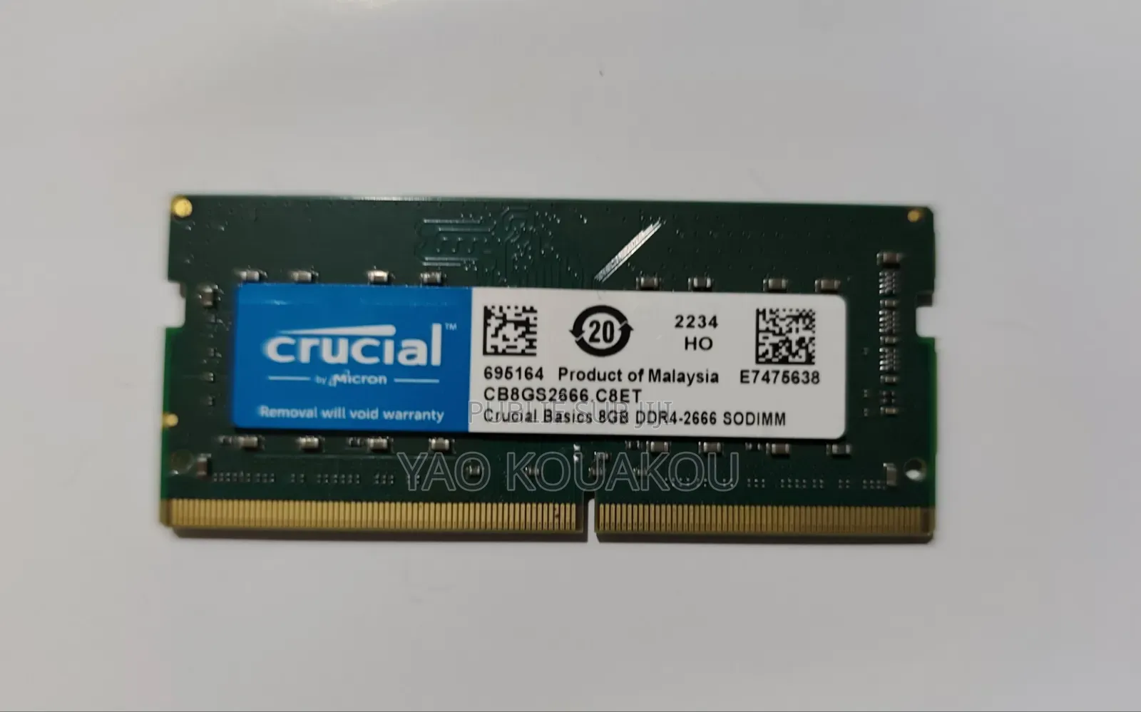 Barrette De Ram Crucial 8Gb -2666mhz
