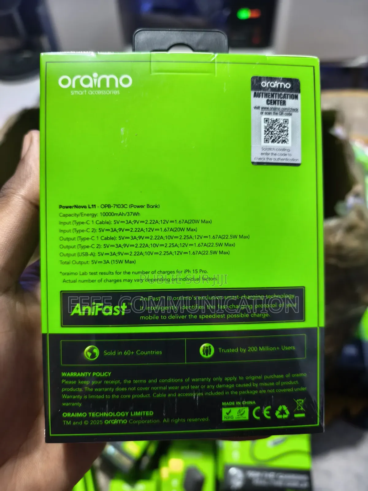 Oraimo PowerNova L11 - Powerbank 10000mah - Charge Rapide 22,5W