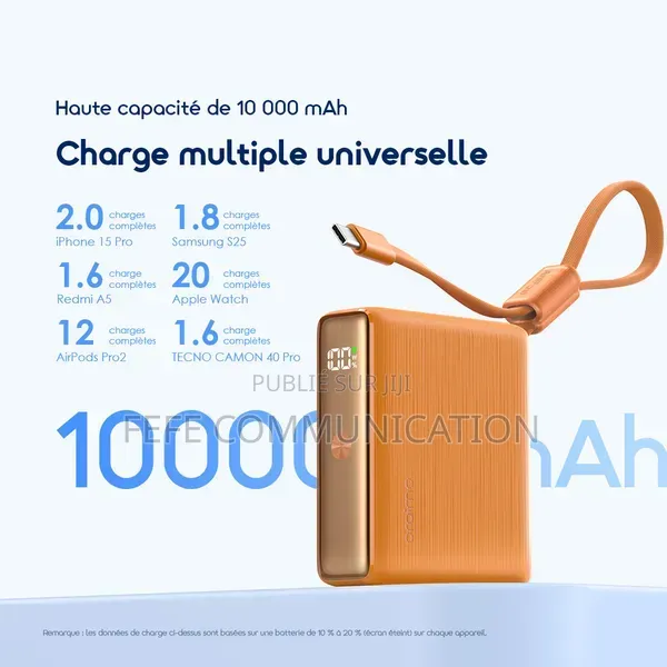 Oraimo PowerNova L11 - Powerbank 10000mah - Charge Rapide 22,5W