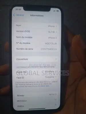 Nouveau Apple iPhone X 256 GB Argenté