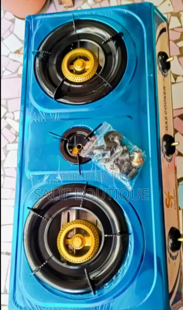 Cuisinière À Gaz 3 Foyers en Verre Trempé Neuve