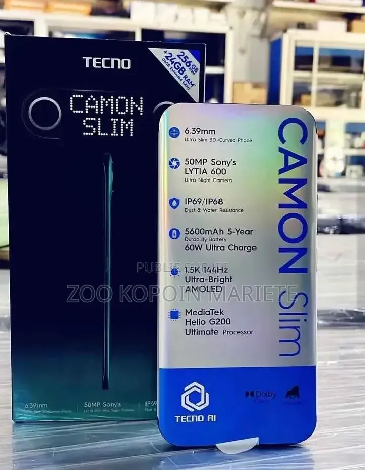 Nouveau Tecno Camon Slim 256 GB Blanc