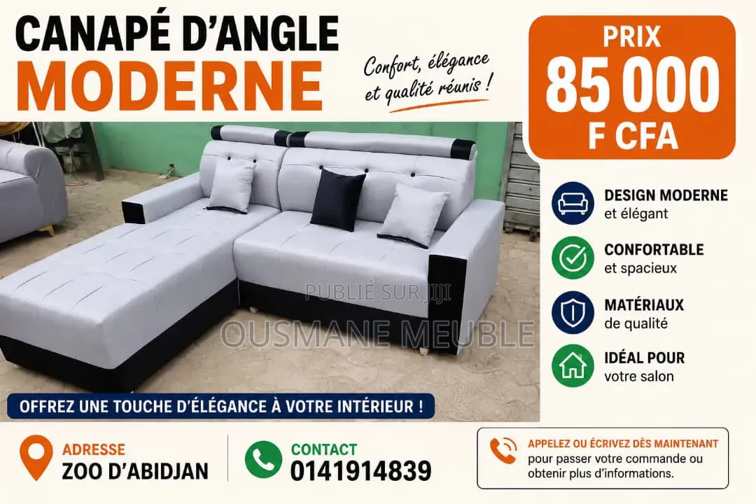 Canapé d'Angle Moderne , Confortable Et Élégant, 05 Place