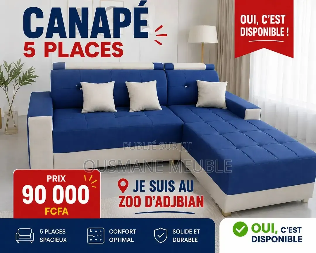Canapé d'Angle Moderne , Confortable Et Élégant, 05 Place