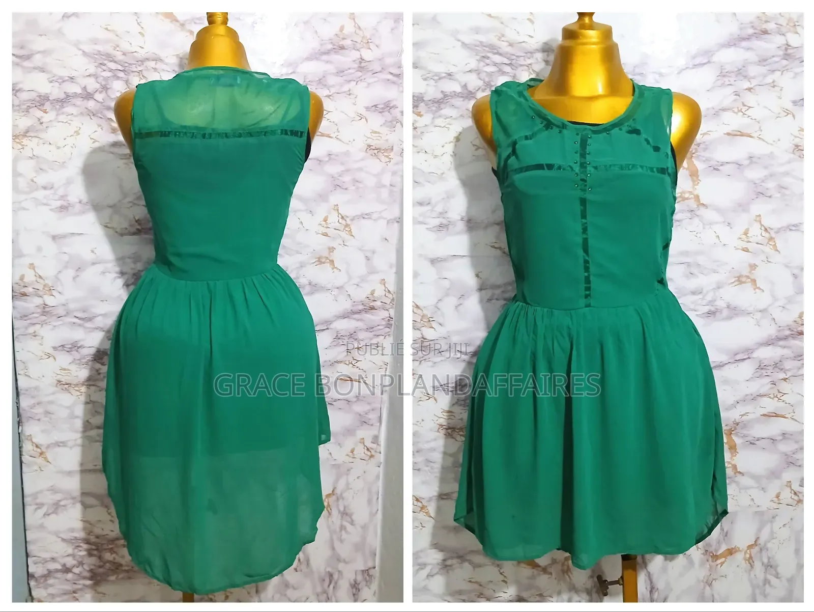 Magnifique Robe Mi-Long Verte. SOLDE : 1500FCFA