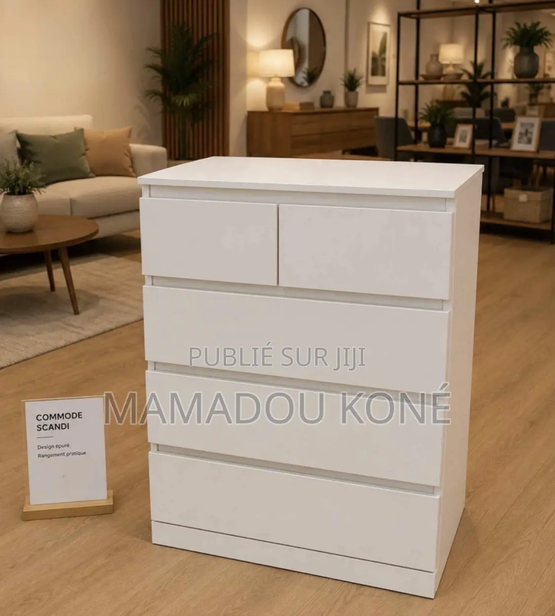 Commode Moderne 4 Tiroirs – Élégance Grand Rangement