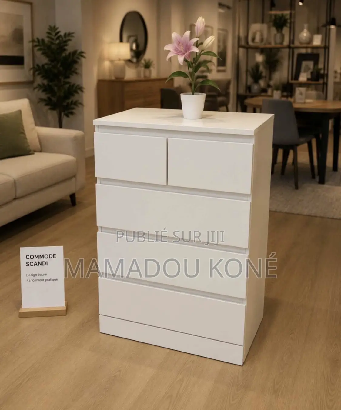 Commode Moderne 4 Tiroirs – Élégance Grand Rangement