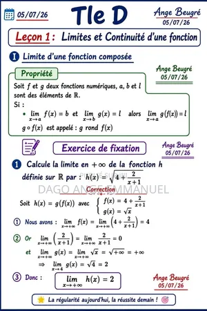 Anciens Sujets Et Corrigés Bac Série D en Mathématiques