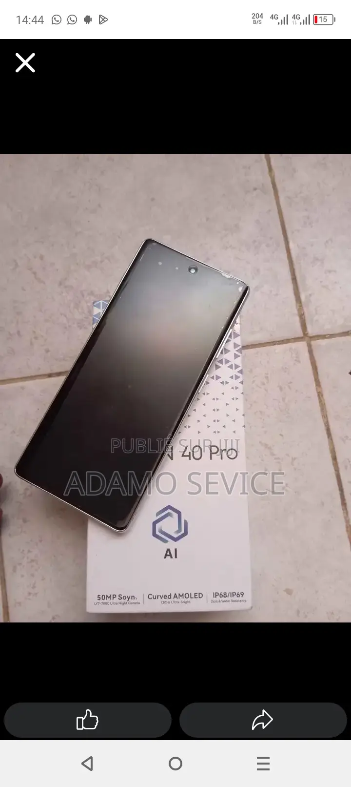 Nouveau Tecno Camon 40 256 GB Autre