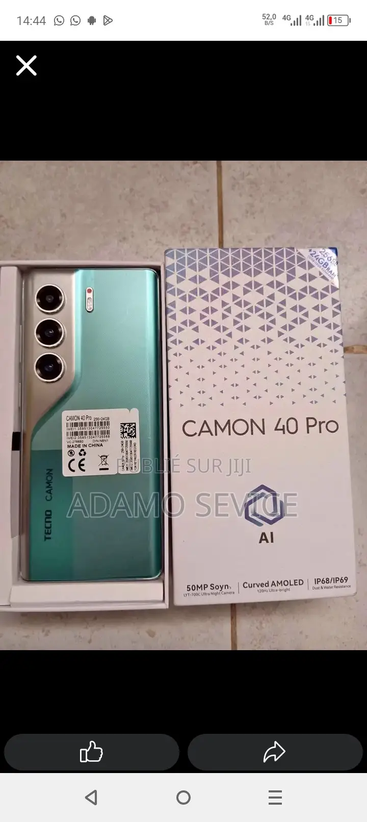 Nouveau Tecno Camon 40 256 GB Autre