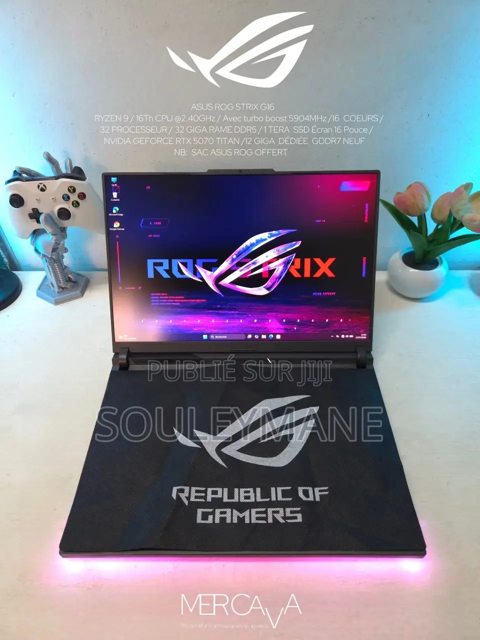 Nouveau Ordinateur portable Asus ROG Strix G16 32GB AMD Ryzen 9 SSD 1T