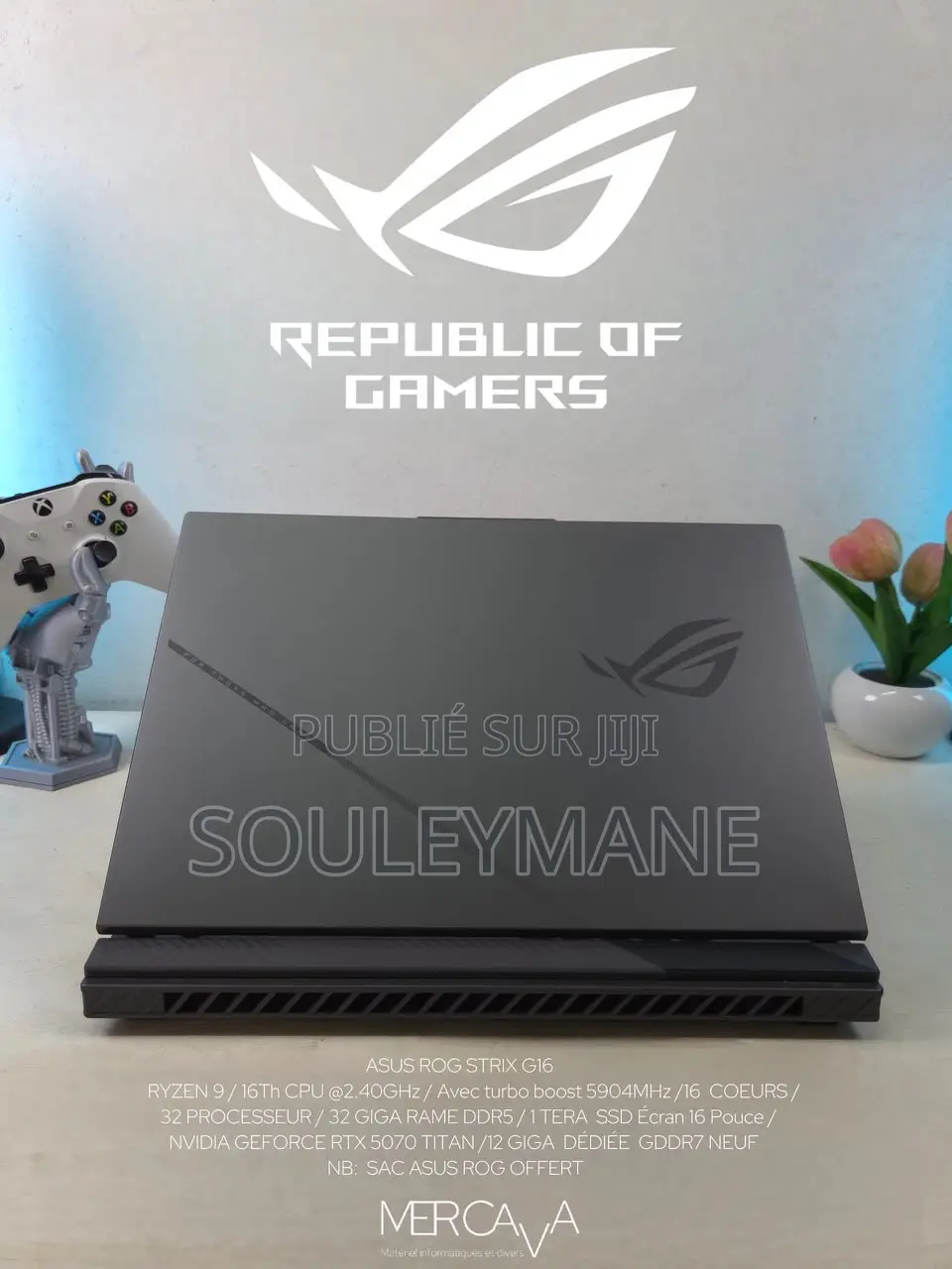 Nouveau Ordinateur portable Asus ROG Strix G16 32GB AMD Ryzen 9 SSD 1T